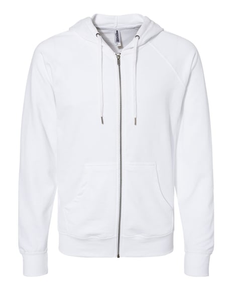 Front view of Icon Lightweight Loopback Terry Full-Zip Hooded Sweatshirt