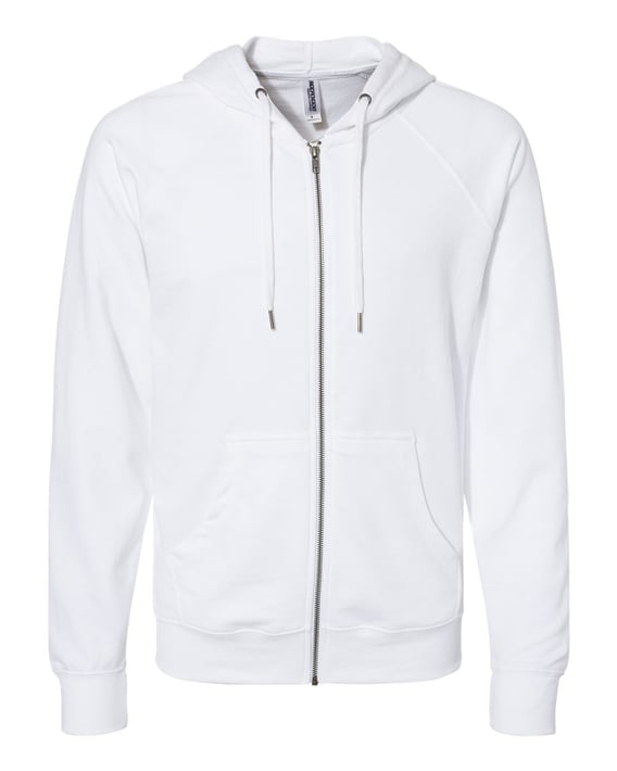 Front view of Icon Lightweight Loopback Terry Full-Zip Hooded Sweatshirt