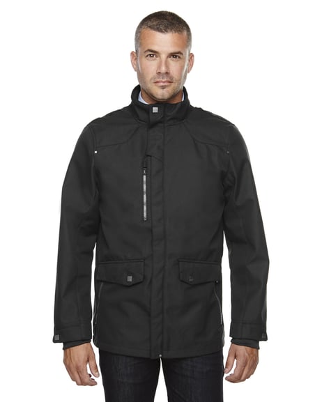 Front view of Men's Uptown Three-Layer Light Bonded City Textured Soft Shell Jacket