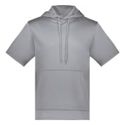 Front view of Fleece Short Sleeve Hooded Pullover