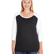 Front view of Ladies’ Curvy Baseball T-Shirt