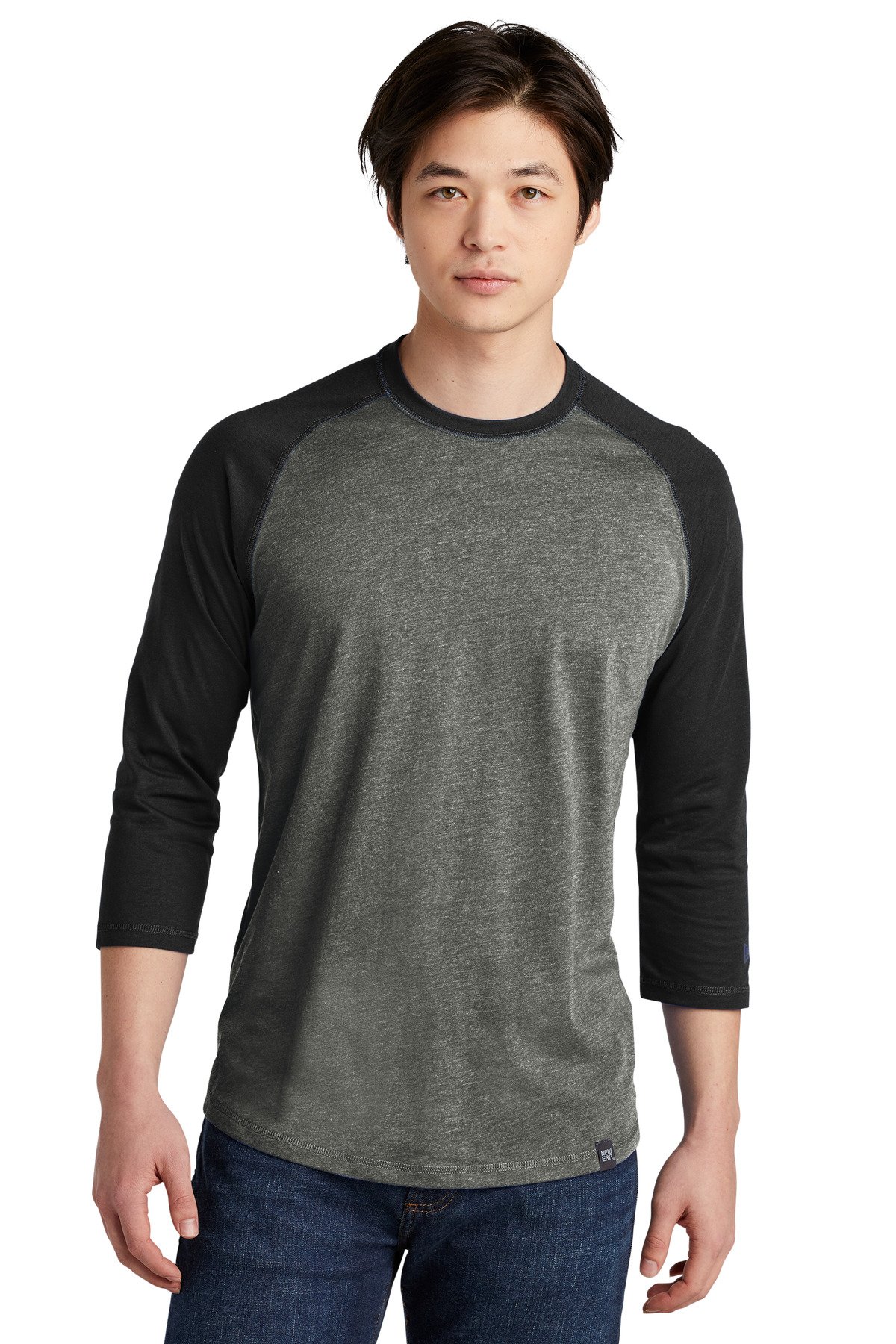 Front view of Heritage Blend 3/4-Sleeve Baseball Raglan Tee