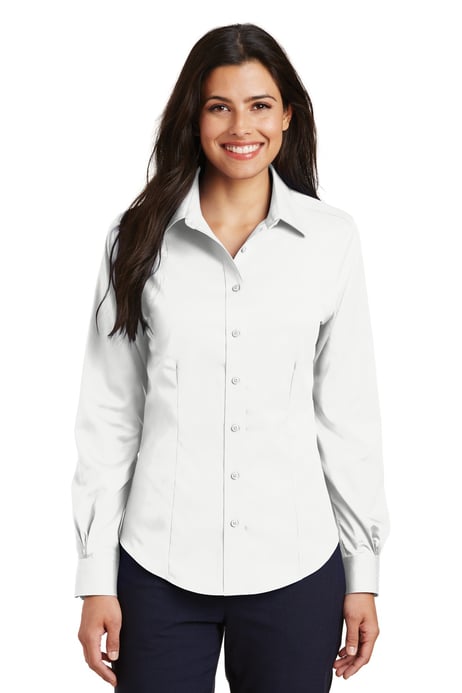 Front view of Ladies Non-Iron Twill Shirt