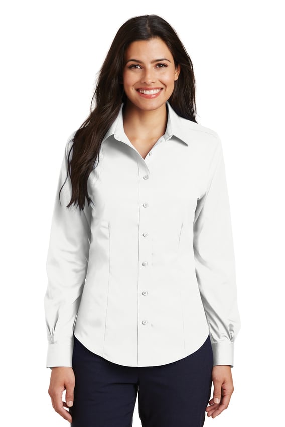 Front view of Ladies Non-Iron Twill Shirt