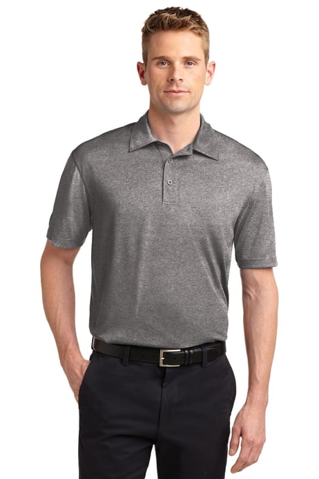 Front view of Heather Contender Polo
