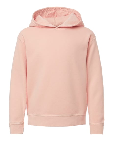 Front view of Garment-Dyed Youth Lightweight Fleece Hooded Sweatshirt