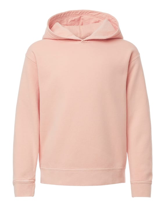 Front view of Garment-Dyed Youth Lightweight Fleece Hooded Sweatshirt