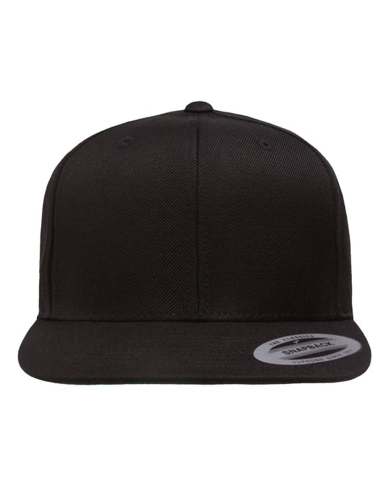 Front view of Premium Flat Bill Snapback Cap
