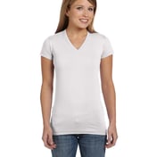 Front view of Ladies’ Junior Fit V-Neck T-Shirt