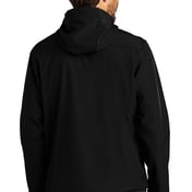 Back view of Textured Hooded Soft Shell Jacket