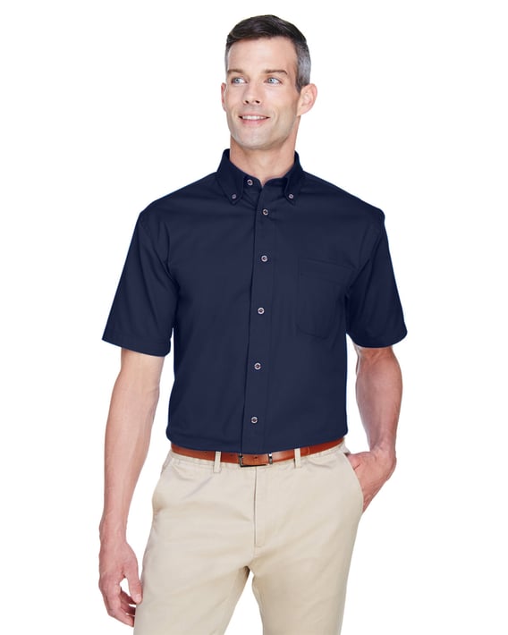 Front view of Men’s Easy Blend™ Short-Sleeve Twill Shirt With Stain-Release