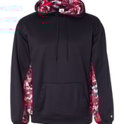 Front view of Digital Camo Colorblock Performance Fleece Hooded Sweatshirt
