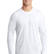 Front view of PosiCharge &reg; Long Sleeve Tri-Blend Wicking Raglan Tee