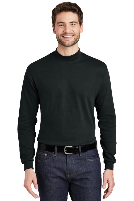 Front view of Interlock Knit Mock Turtleneck