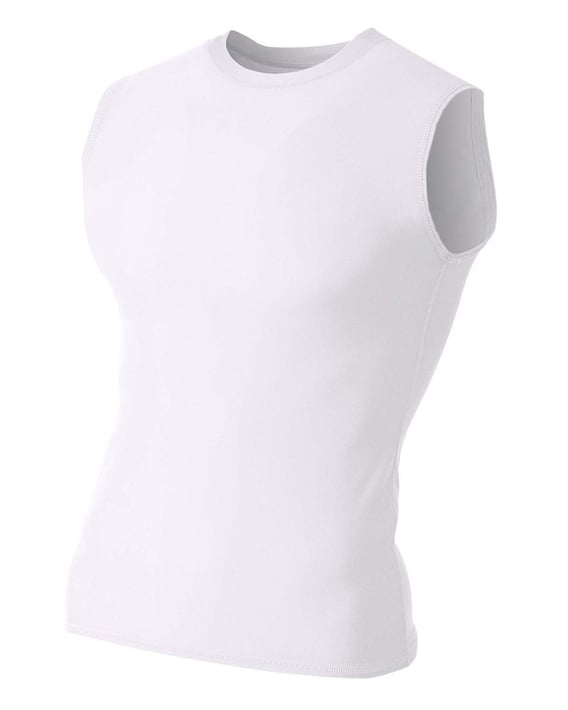 Front view of Youth Sleeveless Compression Muscle T-Shirt