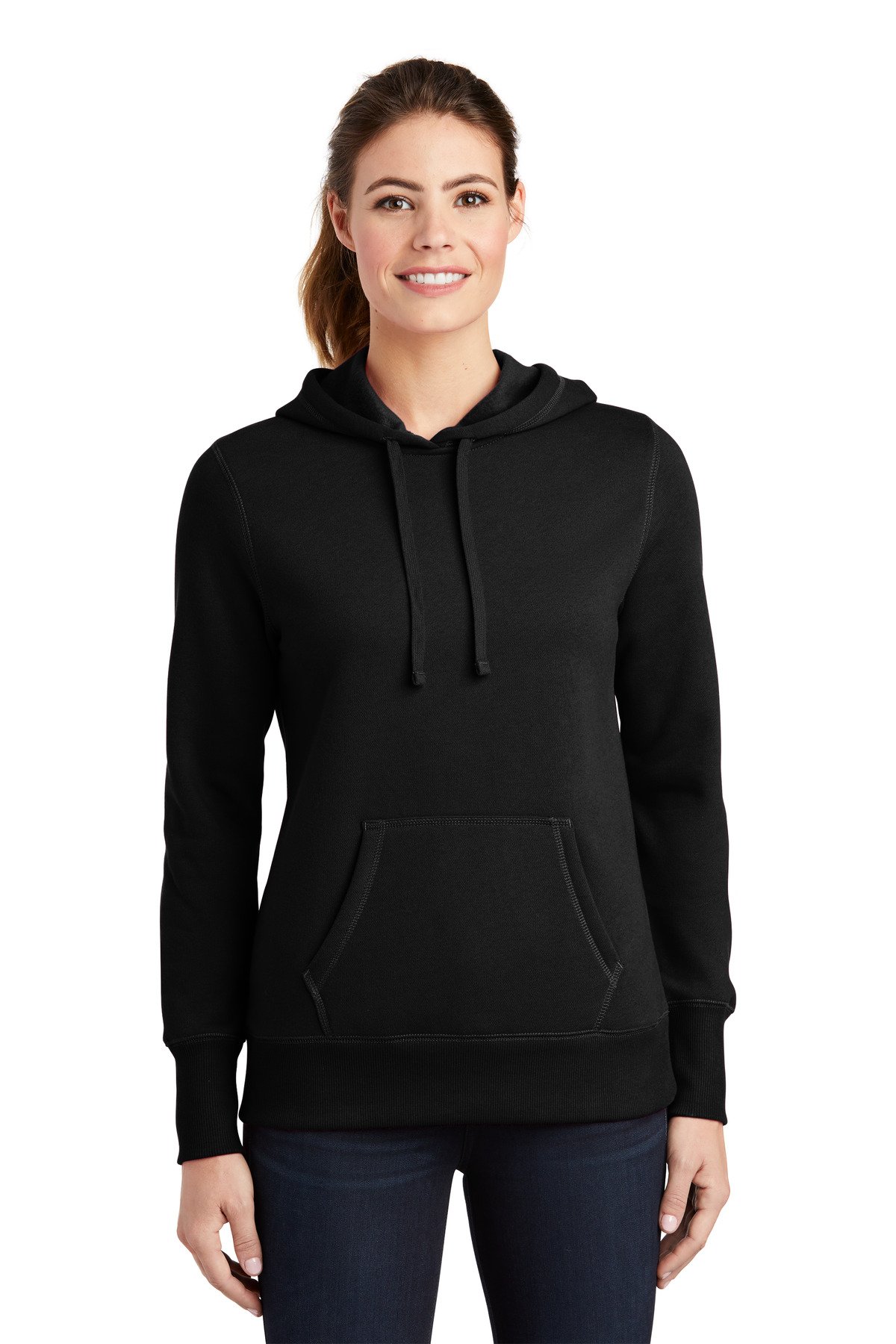 Front view of Women’s Pullover Hooded Sweatshirt
