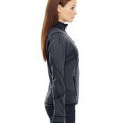 Side view of Ladies’ Pulse Textured Bonded Fleece Jacket With Print