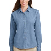 Front view of Ladies Long Sleeve Value Denim Shirt