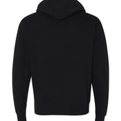 Back view of Heathered French Terry Full-Zip Hooded Sweatshirt