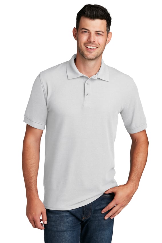 Front view of Core Blend Pique Polo