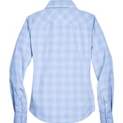 Back view of Women’s Crown Collection® Glen Plaid Woven Dress Shirt