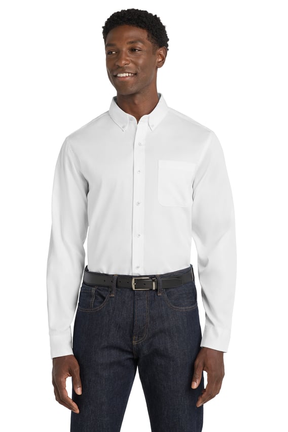 Front view of Long Sleeve SuperPro React Twill Shirt