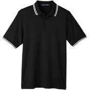 Front view of CrownLux Performance® Plaited Tipped Polo