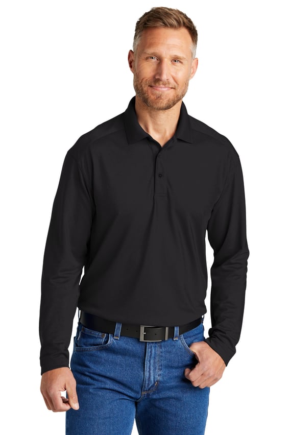 Front view of Select Lightweight Snag-Proof Long Sleeve Polo