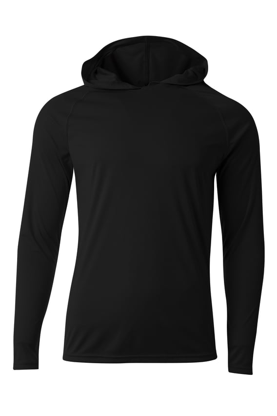 Front view of Cooling Performance Long Sleeve Hooded Tee