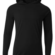 Front view of Cooling Performance Long Sleeve Hooded Tee