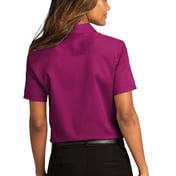 Back view of Ladies Short Sleeve SuperPro React Twill Shirt