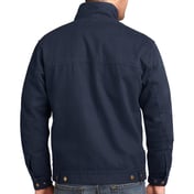 Back view of Washed Duck Cloth Flannel-Lined Work Jacket