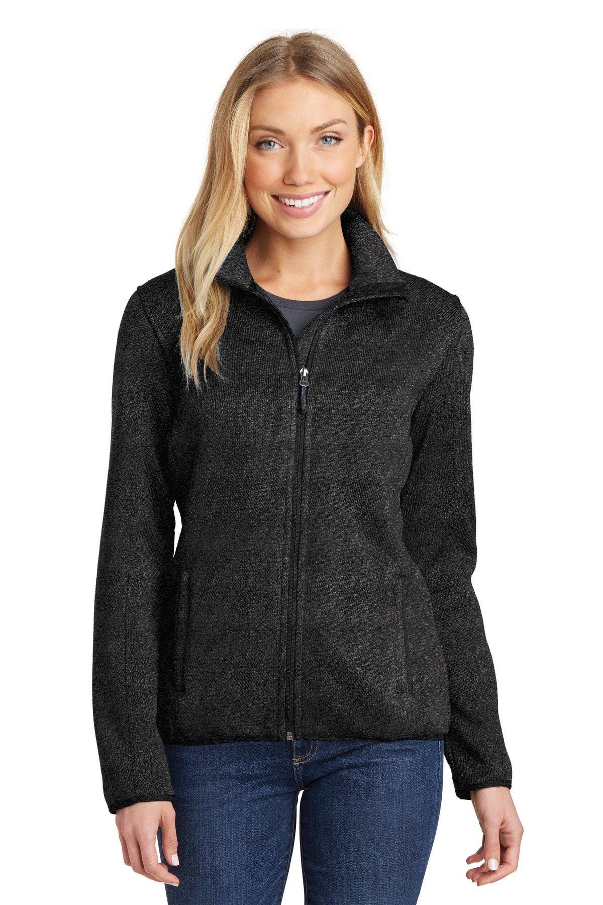 Front view of Women’s Sweater Fleece Jacket