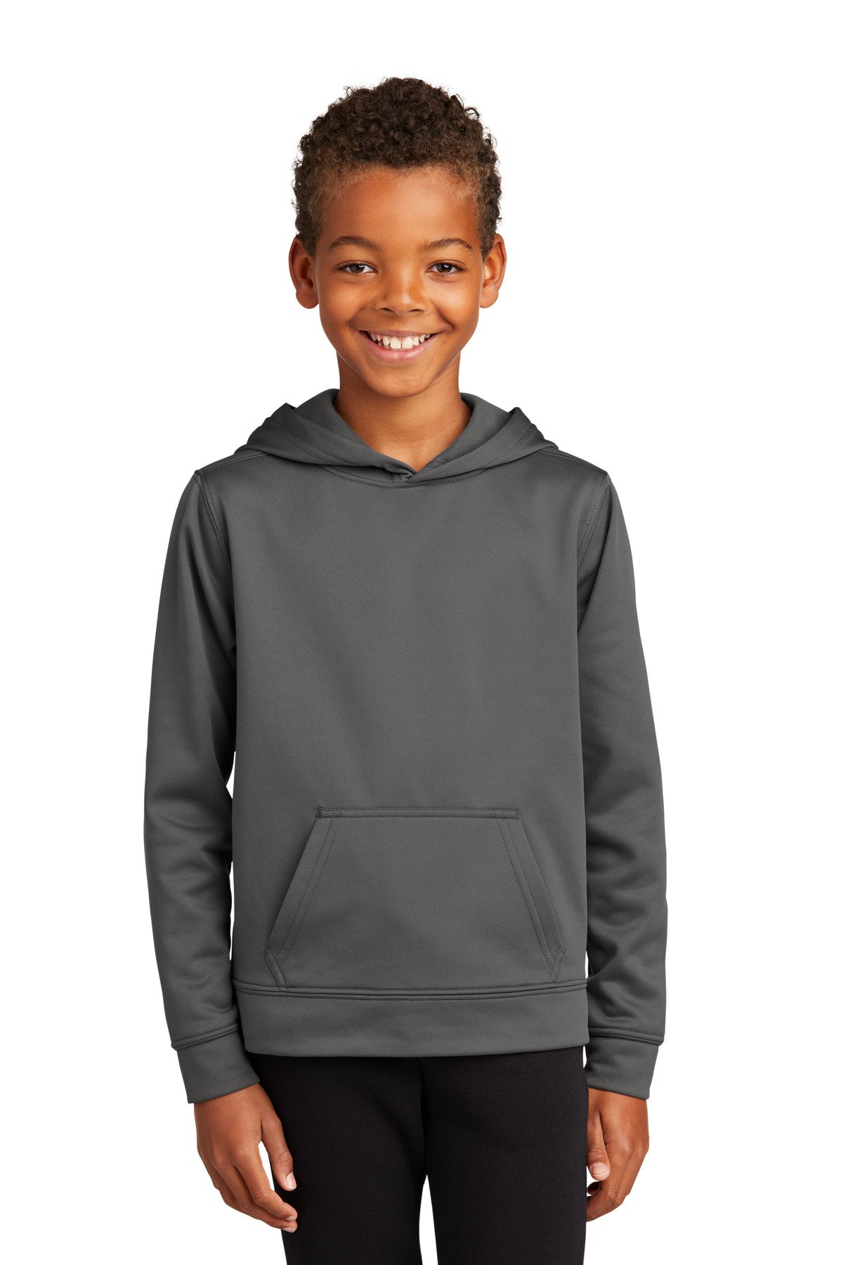 Front view of Youth Performance Fleece Pullover Hooded Sweatshirt