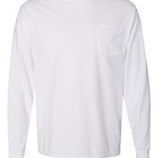 Front view of Garment-Dyed Long Sleeve T-Shirt With A Pocket