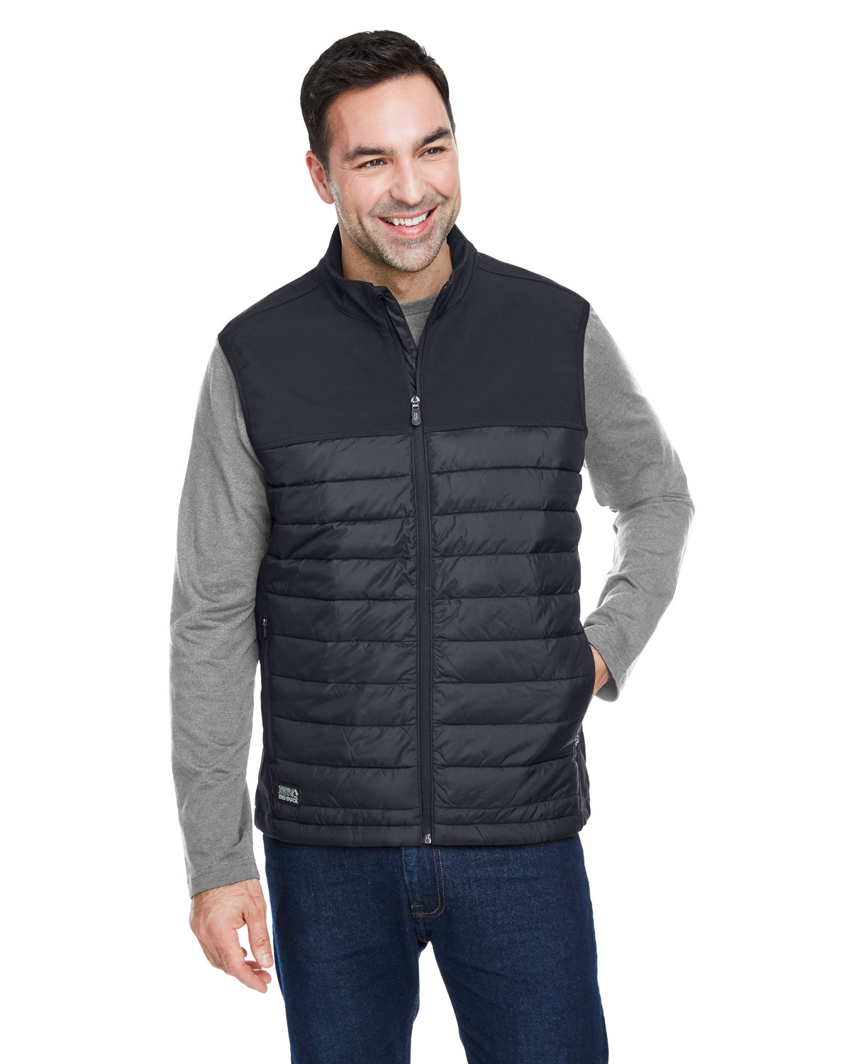 Front view of Men’s Summit Puffer Body Softshell Vest
