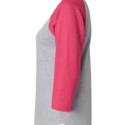 Side view of Women’s Baseball Fine Jersey Three-Quarter Sleeve Tee