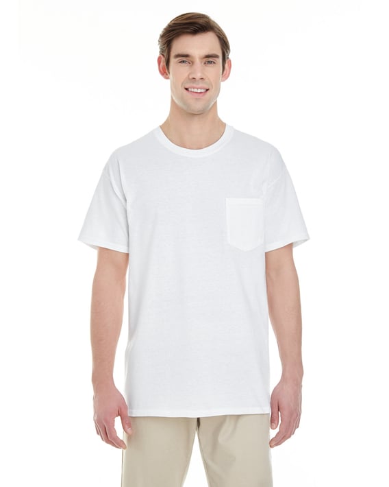 Front view of Unisex Heavy Cotton Pocket T-Shirt