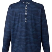 Back view of Volition Flanked Quarter-Zip Pullover