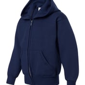 Side view of EcoSmart® Youth Full-Zip Hooded Sweatshirt