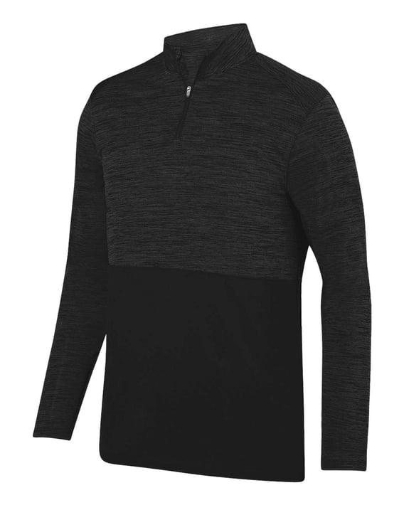 Front view of Shadow Tonal Heather Quarter-Zip