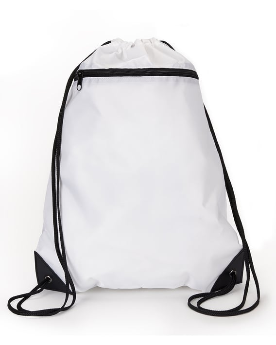 Front view of Zipper Drawstring Backpack