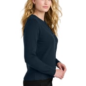 Back view of Women’s Easy Care Crewneck Cardigan Sweater