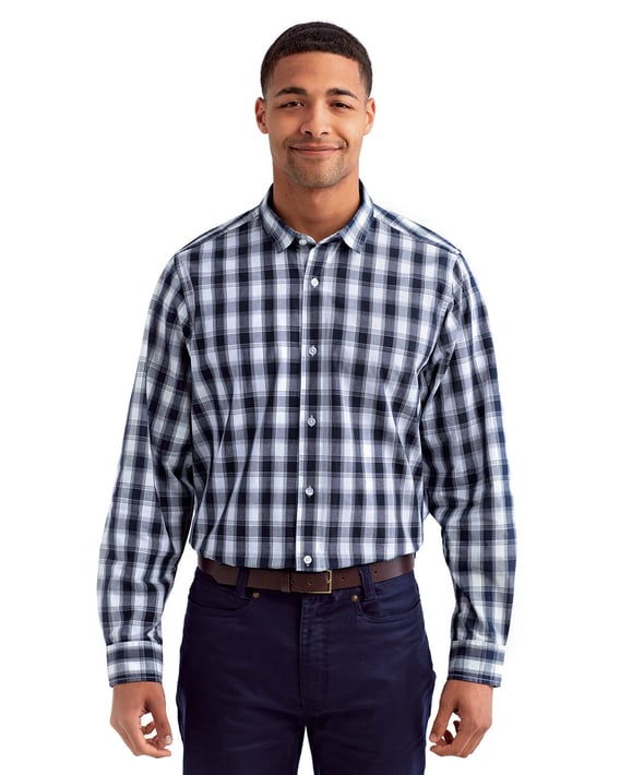 Front view of Men’s Mulligan Check Long-Sleeve Cotton Shirt