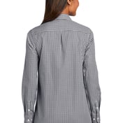 Back view of Ladies Broadcloth Gingham Easy Care Shirt