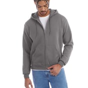 Front view of Adult Powerblend® Full-Zip Hooded Sweatshirt