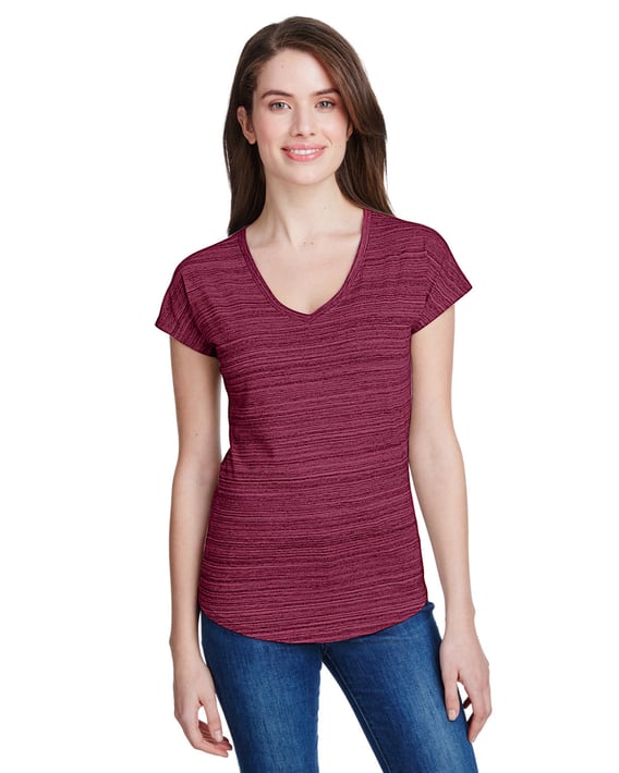 Front view of Ladies’ Streak V-Neck T-Shirt