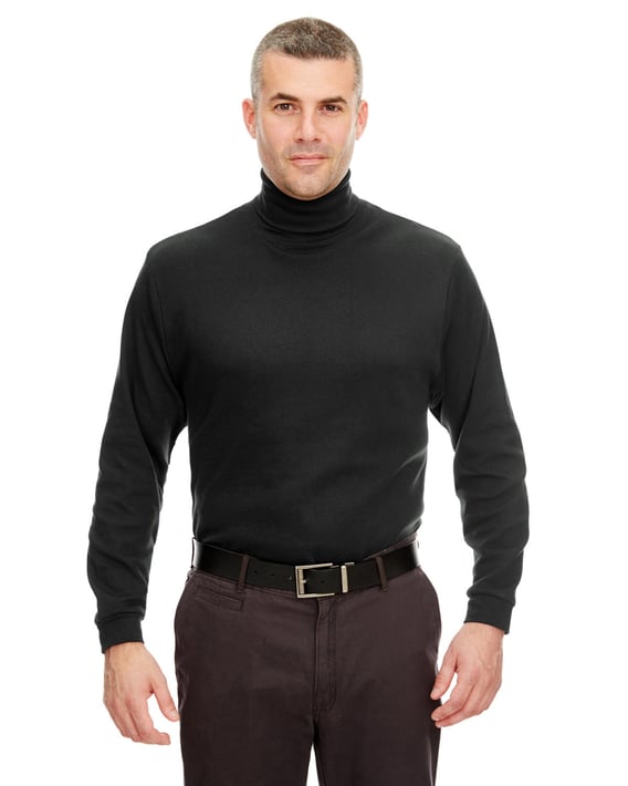 Front view of Adult Egyptian Interlock Long-Sleeve Turtleneck