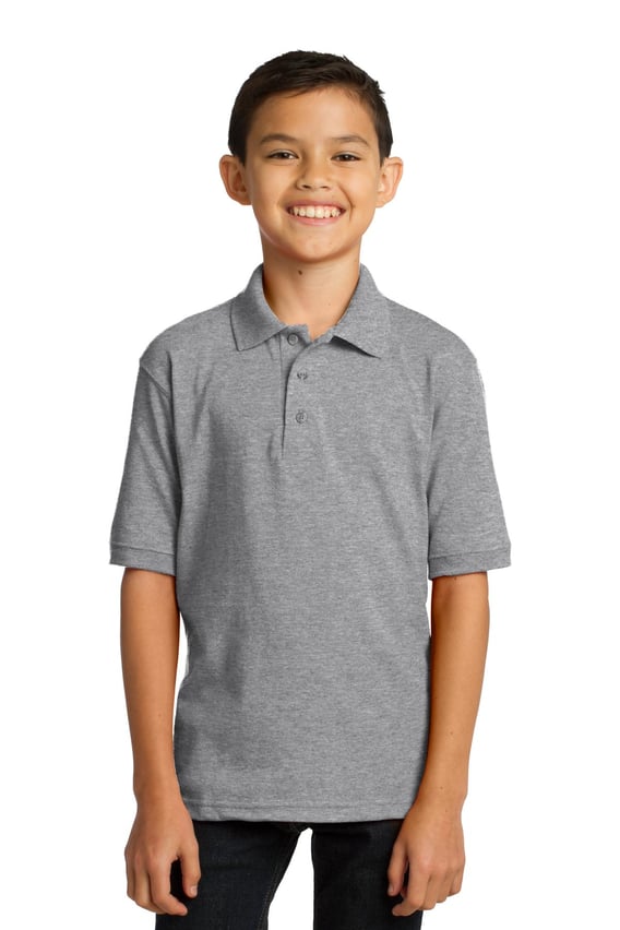 Front view of Youth Core Blend Jersey Knit Polo
