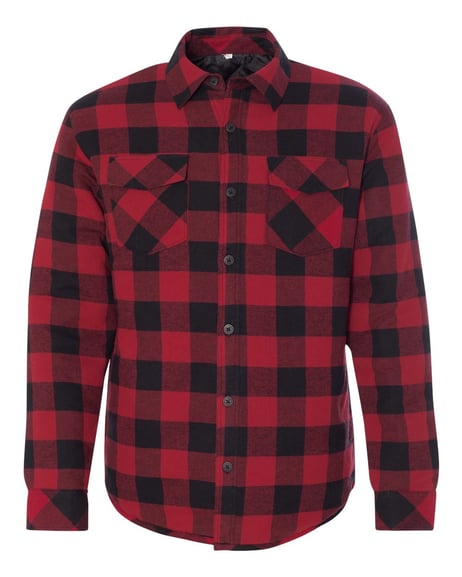 Front view of Quilted Flannel Shirt Jacket
